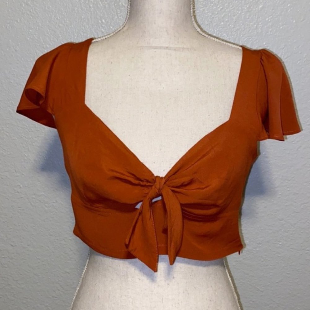 Reformation side zip crop top